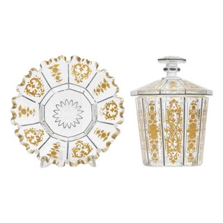 Directoire Crystal and Gold Vases, Set of 2 For Sale
