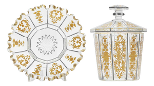 Directoire Crystal and Gold Vases, Set of 2
