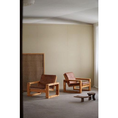 Gold Set of Swedish Pine Lounge Chairs by Yngve Ekström for Swedese, 1970s For Sale - Image 8 of 18