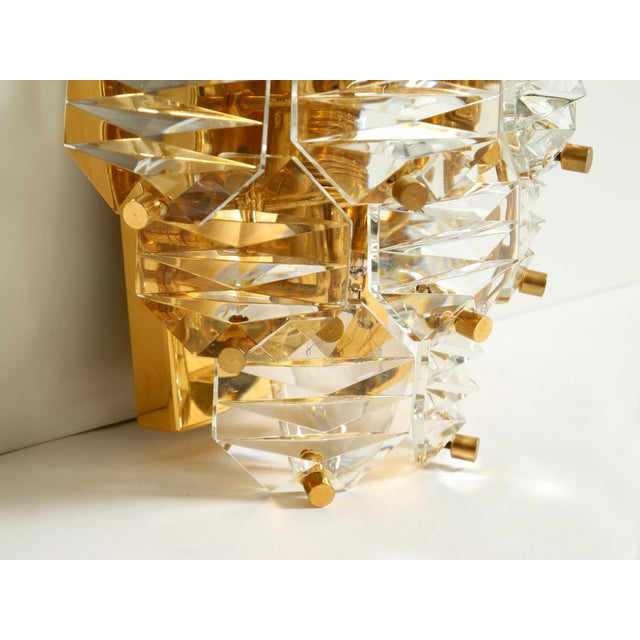 Crystal Glass and Brass Wall Lamp from Kinkeldey, 1960s For Sale - Image 10 of 18