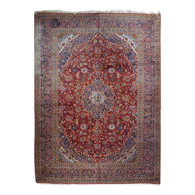 Vintage Persian Kashan Rug 9'8'' X 13'5'' For Sale