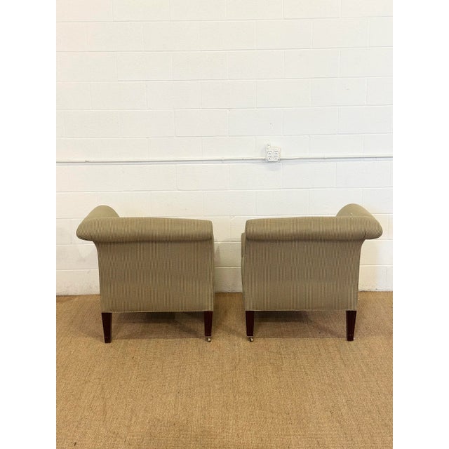 Light Green Vintage English Napoleon Edwin Lutyens Armchairs – A Pair For Sale - Image 8 of 10
