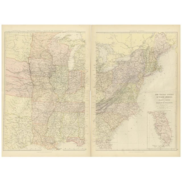 Blackie Atlas Maps, 1882, Set of 2 For Sale