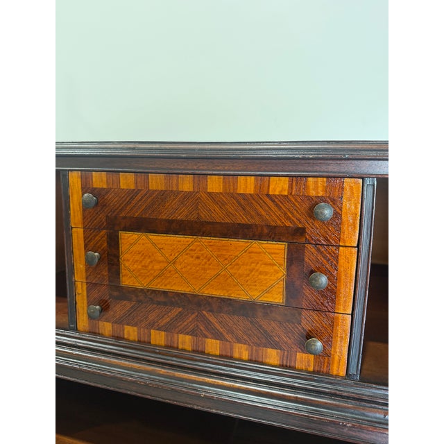 Brown 1930’s Art Deco Marquetry Chiffonier Gentlemen’s Chest For Sale - Image 8 of 11