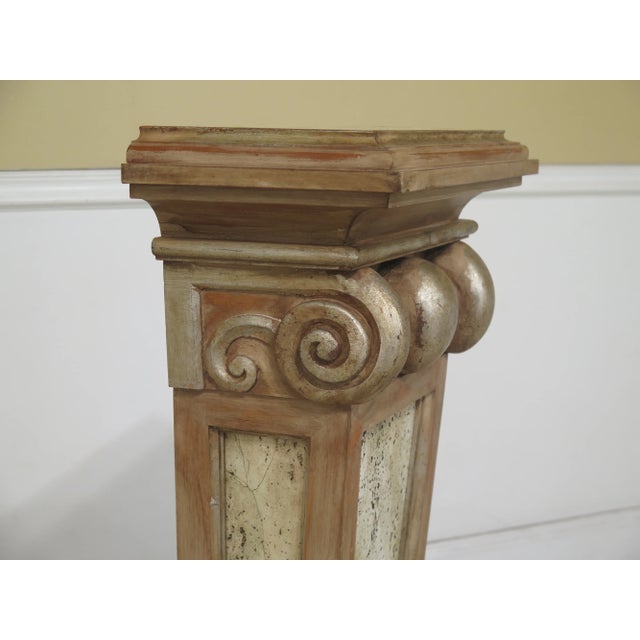 1990s Vintage Italain Style Pedestal Wall Tables- A Pair For Sale - Image 4 of 9