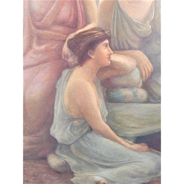 Neoclassical Scene Depicting Young Emperor with Muses, 19th Century, Large Oil on Canvas, Framed For Sale - Image 5 of 18