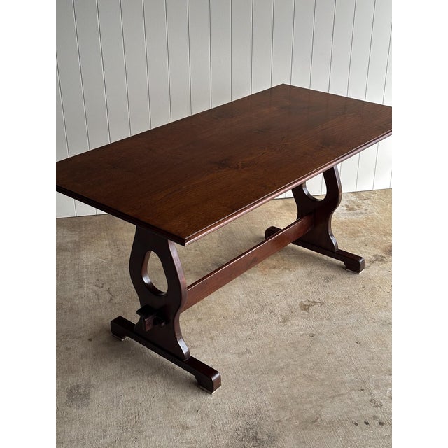 English Antique English Wooden Trestle Dining Table, C. 1880–1910 For Sale - Image 3 of 18