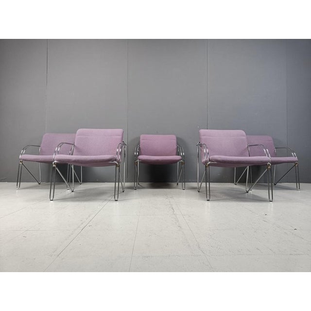 Danish Armchairs by Alfred Hofmann for Gispen/Labofa, 1970s, Set of 5 For Sale - Image 4 of 12