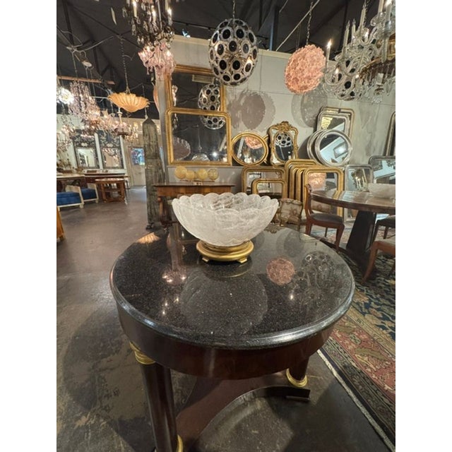 Vintage French Rock Crystal Bowl on Giltwood Stand For Sale - Image 4 of 7