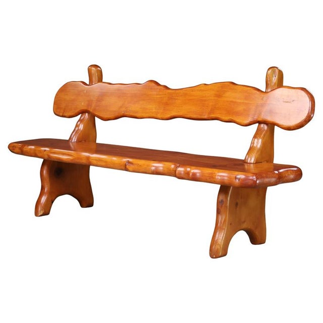 Alpine Sculptural Bench in Pine, France, 1970s For Sale - Image 16 of 16