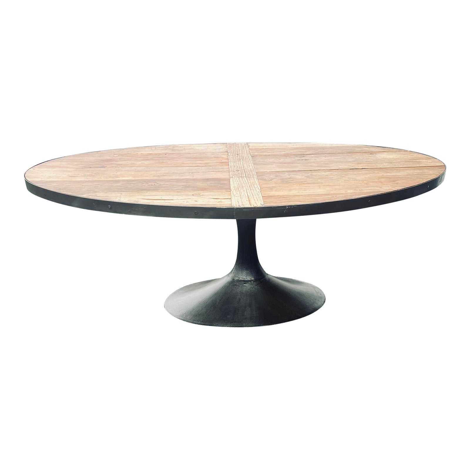 Restoration Hardware Reclaimed Wood 72” Dining Table With Iron Pedestal