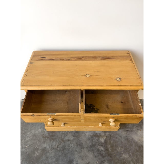 Wood Antique English Pine Chest of Drawers With Block Plinth Base For Sale - Image 7 of 10