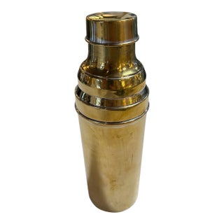 Italian Brass Cocktail Shaker, Mid-Century Modern Barware For Sale