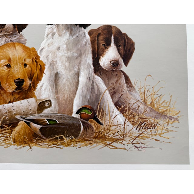 Paper 1980s Jim Killen Sporting Dog Art Great Retrievers Labs (29.5"x20") "School Daze" Open Edition For Sale - Image 7 of 7