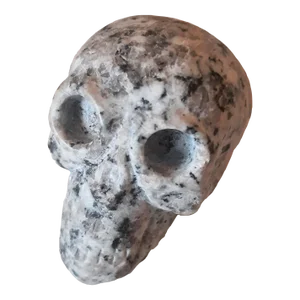 Vintage Granite Mini Skull Stone Head Halloween