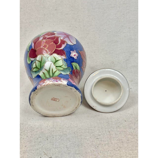 Vintage Blue Floral Ginger Jar For Sale - Image 12 of 13