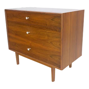 Jonn Stuart Mid Century Modern 3 Drawer Aluminum Pulls Bachelor Chest Dresser
