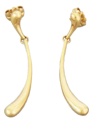 Tiffany & Co. Peretti 18k Yellow Gold Long Slim Teardrop Dangle Earrings
