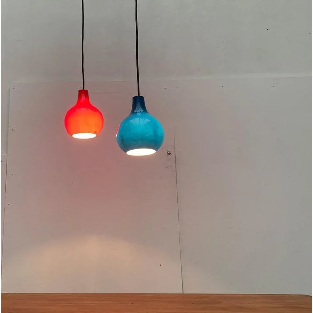 Mid-Century German Ah Glass Pendant Lamp from Peill & Putzler, Set of 2 For Sale - Image 11 of 18