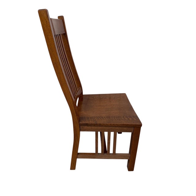 Vintage Stickley Style Mission Oak Dining Chairs - Set of 6 For Sale In Philadelphia - Image 6 of 8