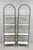 Vintage Mid Century Modern Narrow Arched Wrought Iron Modernist Etagere Bookcases with 4 White Formica Shelves - a Pair....