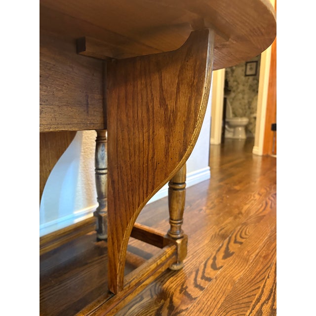 Vintage Riverside Oak Drop-Leaf End Tables With Drawers – Pair For Sale In Denver - Image 6 of 12
