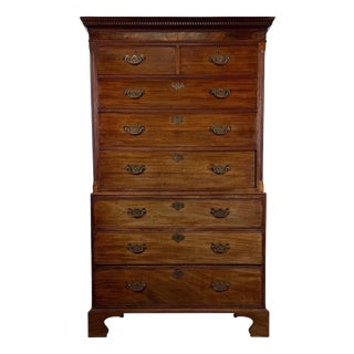 Antique Georgian Mahogany Chest on Chest, 1700s For Sale