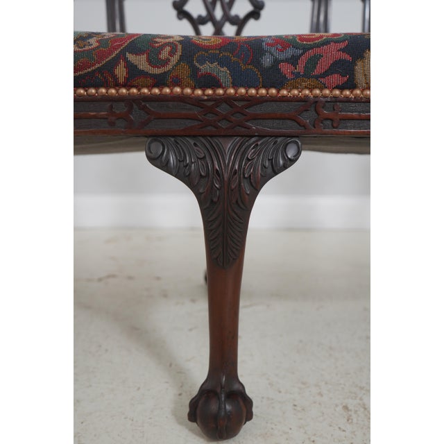 Antique 19th Century Chippendale Carved Mahogany Triple-Back Settee For Sale - Image 9 of 18
