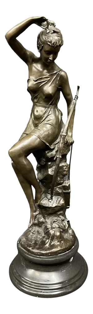 Signed Lucie Ledieu Bronze Figural Statue