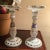 Art Deco Antique Bohemian Hand Painted Cased Glassware Candlesticks - a Pair For Sale - Image 3 of 11