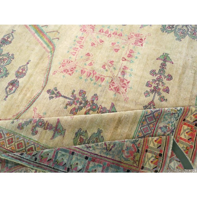 Textile Galerie Shabab Collection Early 20th Century Indian Agra Accent Carpet For Sale - Image 7 of 8