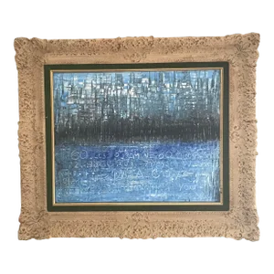 2010s "Data City" Abstract Composition Acrylic Painting Signed Norman, Framed