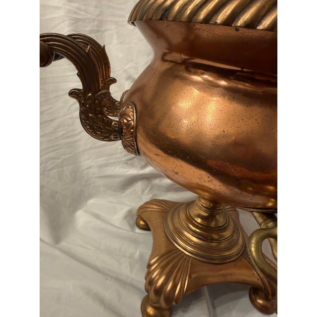 English Antique 19th Century Copper & Brass Samovar Hot Water Urn - Estate Stamped Pl For Sale - Image 3 of 4