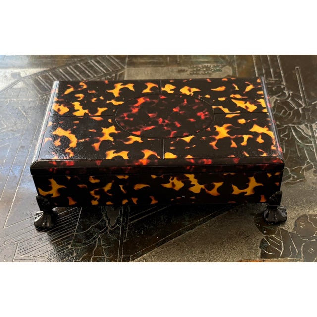 Vintage Faux Tortoise Shell Large Box For Sale - Image 10 of 12