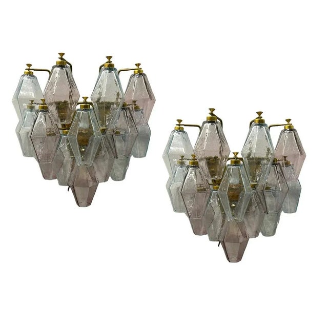 Murano Glass Polygon Sconces, 1980s, Set of 2 For Sale - Image 7 of 7