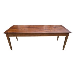 Farmhouse Dining Table in Wood with Drawer, 1930s For Sale