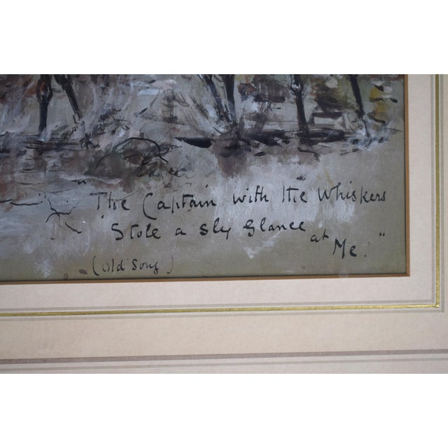 "The Captain With the Whiskers Stole a Sly Glance at Me." (Old Song) Fox Hunting Watercolour by Finch Mason For Sale In New York - Image 6 of 6