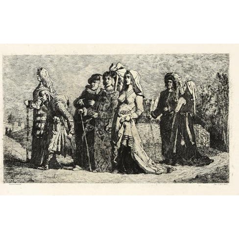 Wedding Procession is an original etching of paper realized by Jean Vandekerkhove in 1860 ca. Good conditions except for...