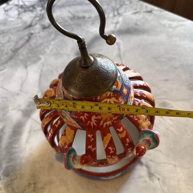 Chinese Vintage Handmade Red CeramicBirdcage Shape Display Figure For Sale - Image 9 of 9