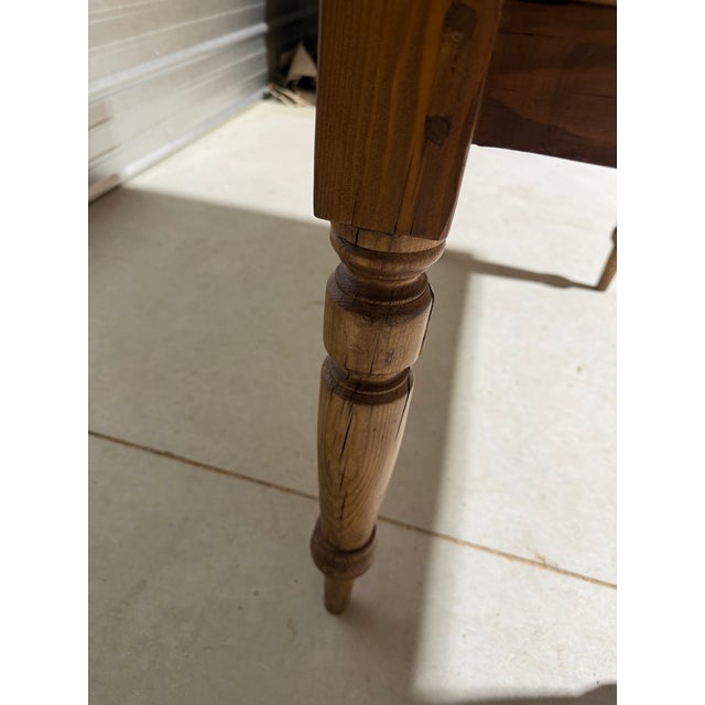 Antique Pine Double Drop Leaf Table With Drawer From England For Sale - Image 15 of 18