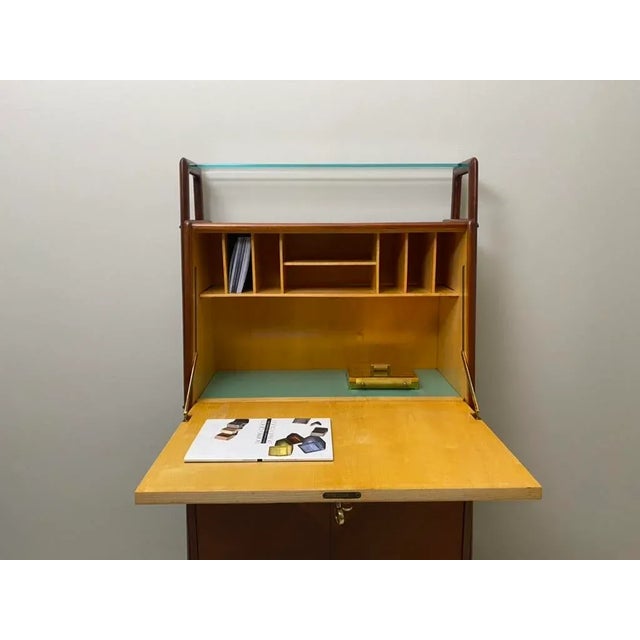 Brown Vintage Italian Secretaire, 1950s For Sale - Image 8 of 11