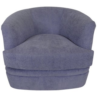 1980s Vintage Milo Baughman Style Swivel Lounge Chair For Sale