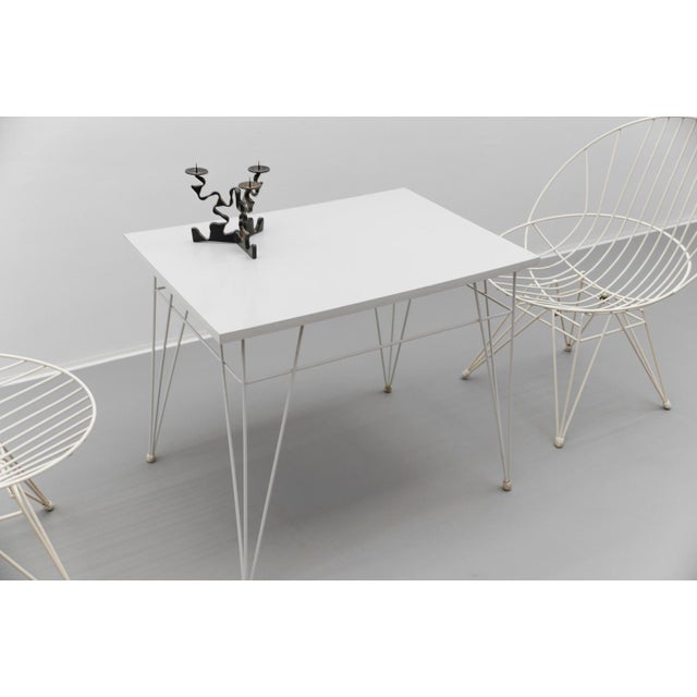 Combex Wire Chair and Combex Wire Table by Cees Braakman for Pastoe, Netherlands, 1950s, Set of 3 For Sale - Image 9 of 17