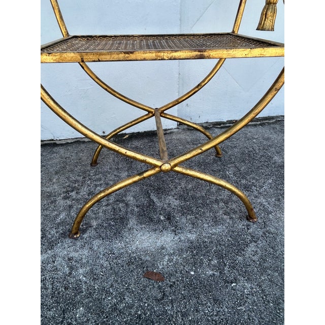 1950s Vintage Italian Rope and Tassel Bench For Sale - Image 5 of 6