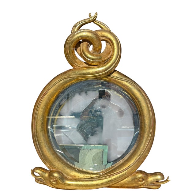 Traditional Rose Tarlow Melrose House Giltwood Serpent Mirror For Sale - Image 3 of 3