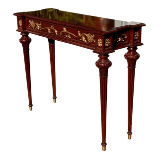 Regency Style Mark David Carved Mahogany Console Table For Sale