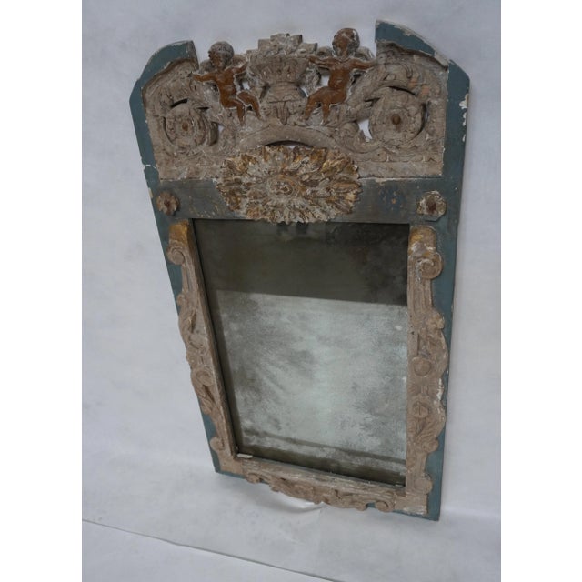 Baroque Italian Painted Trumeau Mirror Circa 1900s by Mla For Sale - Image 3 of 8