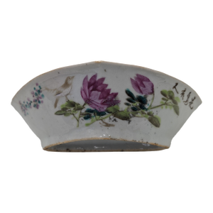 Antique Chinese Bat Shaped Qianjiang Hand Painted Bowl (Late Qing)