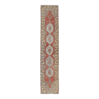 Narrow Runner Vintage Turkish Oushak Runner 2'6 X 12'6 For Sale