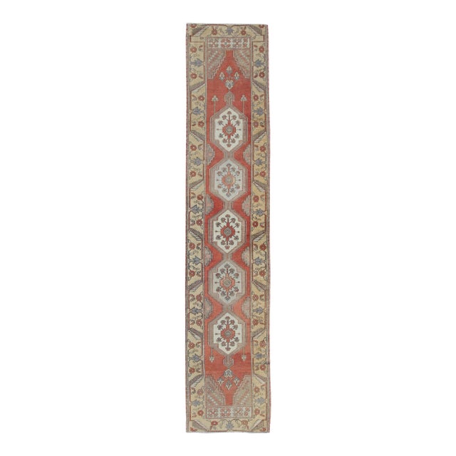 Narrow Runner Vintage Turkish Oushak Runner 2'6 X 12'6 For Sale